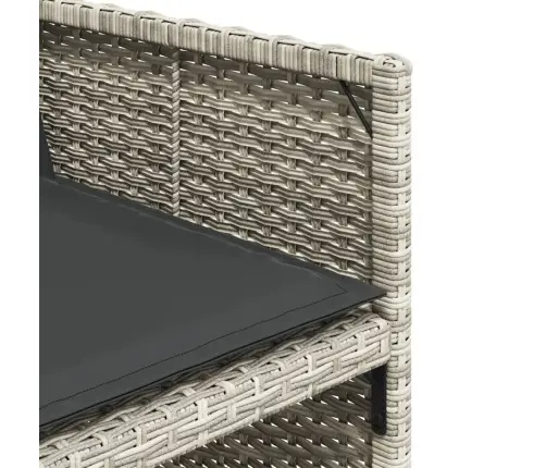 9-Daļīgs Dārza Mēbeļu Komplekts, Matrači,Gaiši Pelēka Pe Pinums Vidaxl