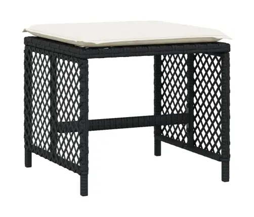 9-Osaline Aiamööbli Komplekt Patjadega, Must, Polürotang