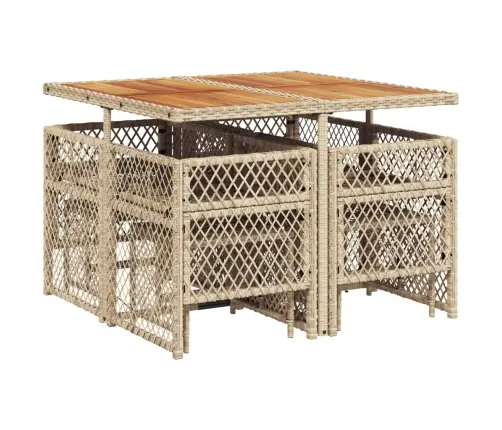 9-Daļīgs Virtuves Mēbeļu Komplekts Ar Matračiem, Pe Rotangpalma Vidaxl