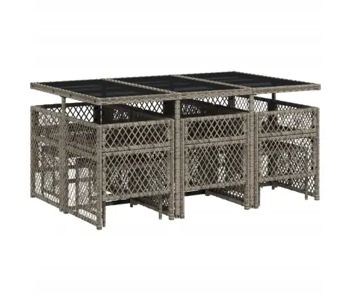 Sodo Komplektas Su Pagalvėlėmis, 11 Dalių, Pilkas, Poliratanas