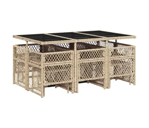 Sodo Komplektas Su Pagalvėlėmis, 11 Dalių, Smėlio, Poliratanas