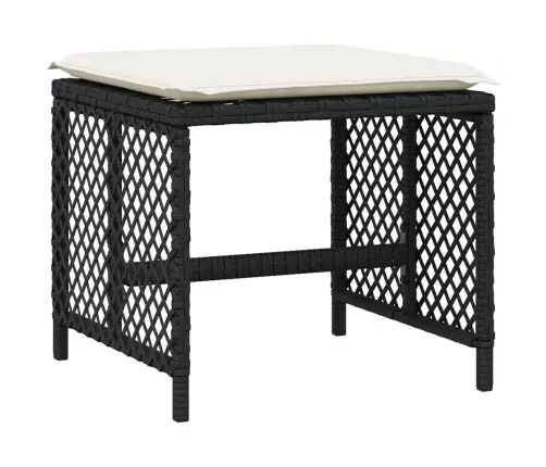 11-Osaline Aiamööbli Komplekt Patjadega, Must, Polürotang