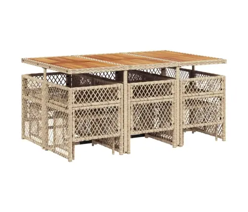 Sodo Komplektas Su Pagalvėlėmis, 11 Dalių, Smėlio, Poliratanas