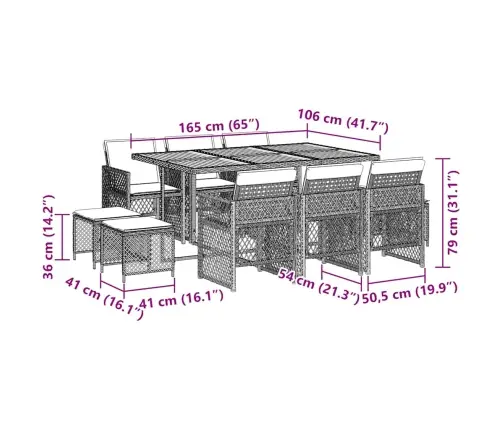 Sodo Komplektas Su Pagalvėlėmis, 11 Dalių, Smėlio, Poliratanas