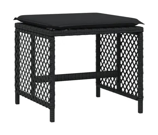 13-Osaline Aia Söögimööbli Komplekt Patjadega, Must, Pe-Rotang