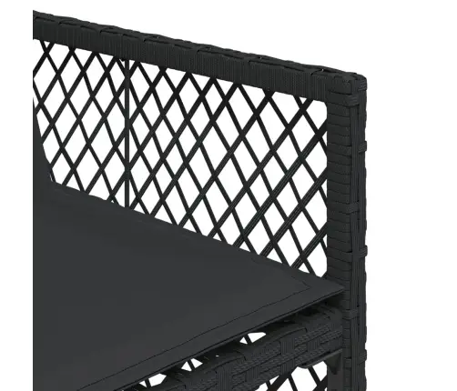 13-Osaline Aia Söögimööbli Komplekt Patjadega, Must, Pe-Rotang