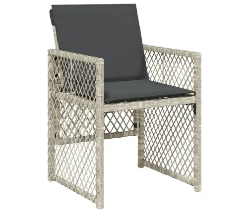 13-Daļīgs Dārza Mēbeļu Komplekts Ar Matračiem, Gaiši Pelēka Pe Vidaxl