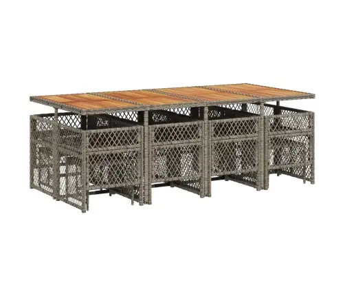 Sodo Komplektas Su Pagalvėlėmis, 13 Dalių, Pilkas, Poliratanas