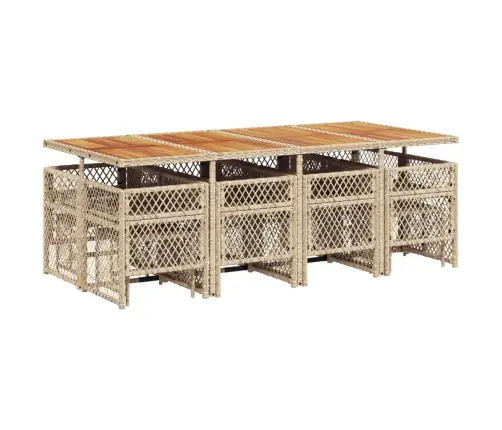 Sodo Komplektas Su Pagalvėlėmis, 13 Dalių, Smėlio, Poliratanas