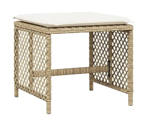 15-Daļīgs Dārza Mēbeļu Komplekts, Matrači, Bēša Pe Rotangpalma Vidaxl