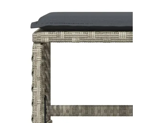 15-Daļīgs Dārza Mēbeļu Komplekts Ar Matračiem, Gaiši Pelēka Pe Vidaxl