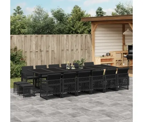 17-Daļīgs Dārza Mēbeļu Komplekts Ar Matračiem, Pe Rotangpalma Vidaxl