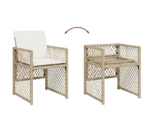 17-Daļīgs Virtuves Mēbeļu Komplekts Ar Matračiem, Bēša Pe Vidaxl