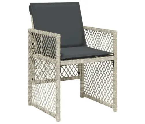 9-Osaline Aiamööbli Komplekt Patjadega, Helehall, Polürotang