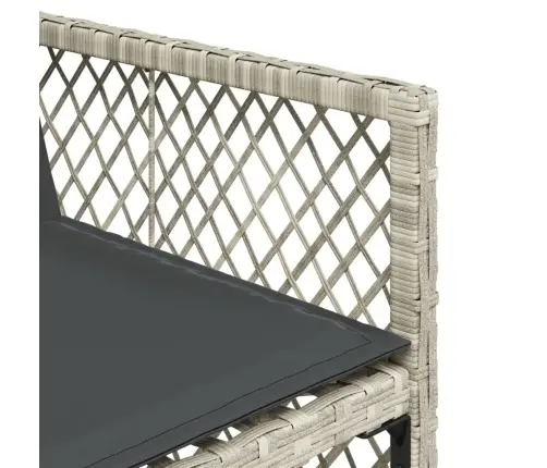 9-Osaline Aiamööbli Komplekt Patjadega, Helehall, Polürotang