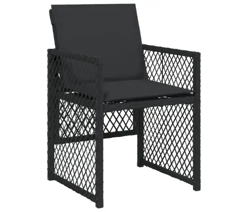 13-Daļīgs Dārza Mēbeļu Komplekts Ar Matračiem, Melns Pe Vidaxl