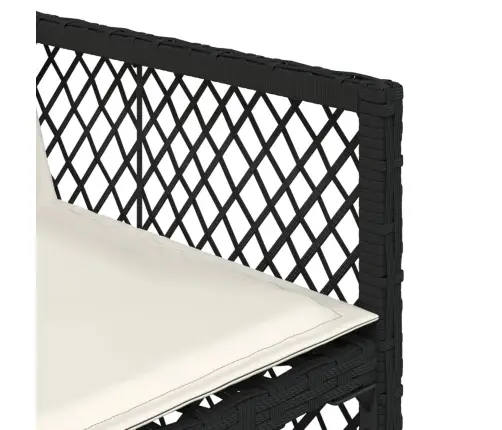 15-Osaline Aia Söögimööbli Komplekt Patjadega, Must, Polürotang