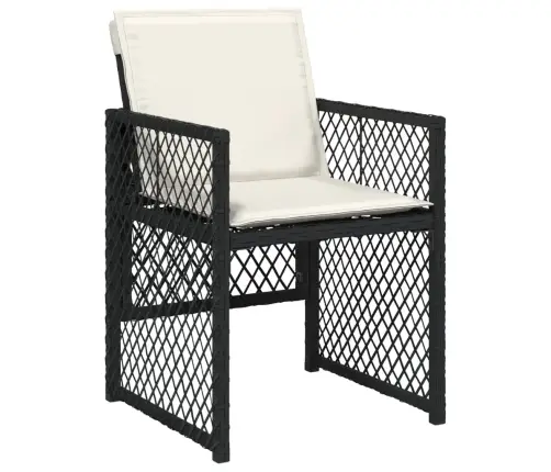 15-Daļīgs Dārza Mēbeļu Komplekts Ar Matračiem, Melns Pe Vidaxl