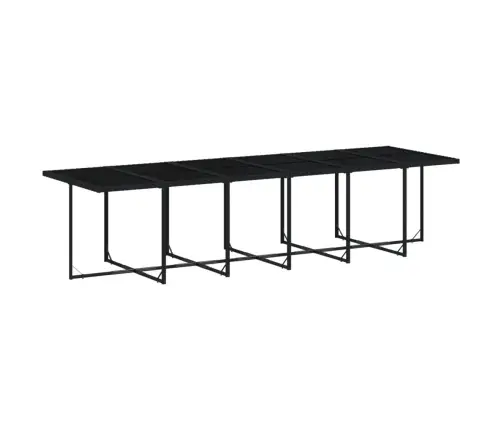 17-Osaline Aia Söögimööbli Komplekt Patjadega, Must, Polürotang