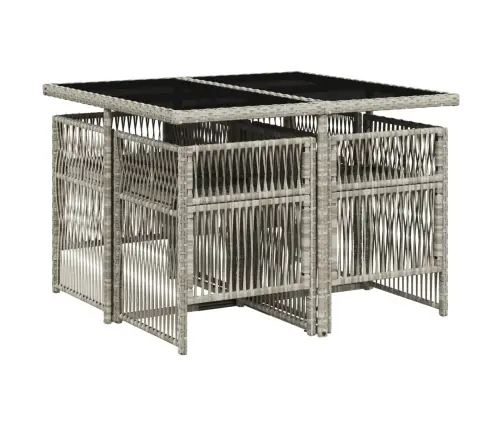 5-Osaline Aiamööbli Komplekt Patjadega, Helehall, Polürotang