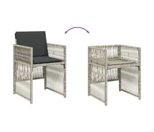 5-Osaline Aiamööbli Komplekt Patjadega, Helehall, Polürotang