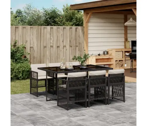 7-Daļīgs Dārza Mēbeļu Komplekts Ar Matračiem, Pe Rotangpalma Vidaxl