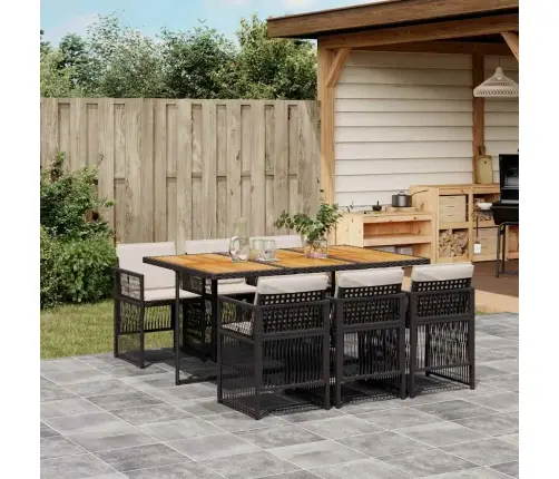 7-Daļīgs Dārza Mēbeļu Komplekts Ar Matračiem, Pe Rotangpalma Vidaxl