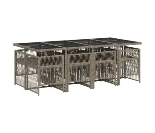 9-Osaline Aiamööbli Komplekt Patjadega, Hall, Polürotang