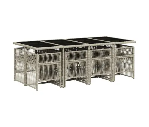 Sodo Komplektas Su Pagalvėlėmis, 9 Dalių, Pilkas, Poliratanas