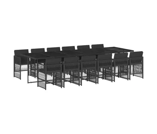 13-Daļīgs Dārza Mēbeļu Komplekts Ar Matračiem, Melns Pe Vidaxl 13-Daļīgs Dārza Mēbeļu Komplekts Ar Matračiem, Melns Pe Vidaxl