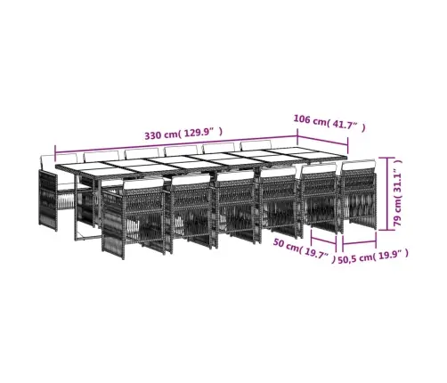 13-Daļīgs Dārza Mēbeļu Komplekts Ar Matračiem, Melns Pe Vidaxl 13-Daļīgs Dārza Mēbeļu Komplekts Ar Matračiem, Melns Pe Vidaxl