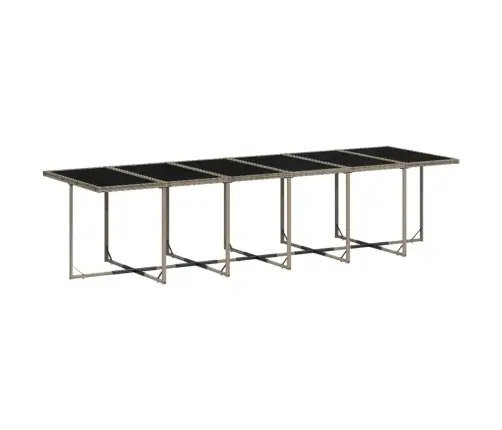 13-Daļīgs Dārza Mēbeļu Komplekts Ar Matračiem, Pelēks Pe Vidaxl