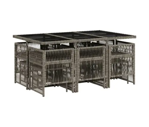 11-Daļīgs Dārza Mēbeļu Komplekts Ar Matračiem, Pe Rotangpalma Vidaxl