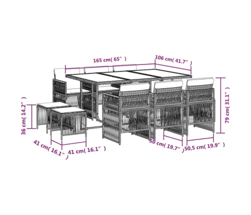Sodo Komplektas Su Pagalvėlėmis, 11 Dalių, Juodas, Poliratanas