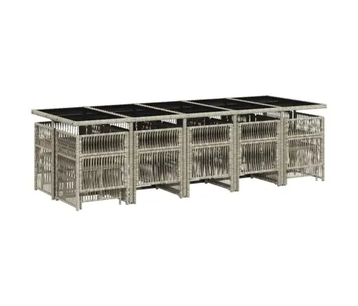 Sodo Komplektas Su Pagalvėlėmis, 15 Dalių, Pilkas, Poliratanas