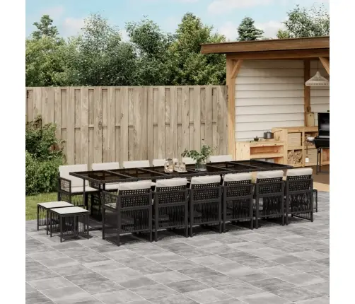 17-Daļīgs Dārza Mēbeļu Komplekts Ar Matračiem, Pe Rotangpalma Vidaxl