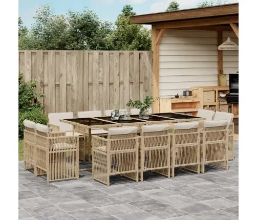 13-Daļīgs Dārza Mēbeļu Komplekts Ar Matračiem, Pe Rotangpalma Vidaxl