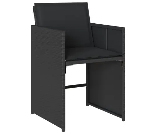 5-Daļīgs Dārza Mēbeļu Komplekts, Matrači, Melna Pe  Rotangpalma Vidaxl