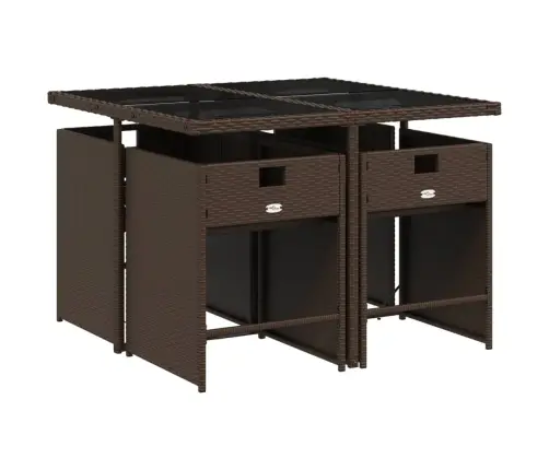 5-Daļīgs Dārza Mēbeļu Komplekts Ar Matračiem, Pe Rotangpalma Vidaxl