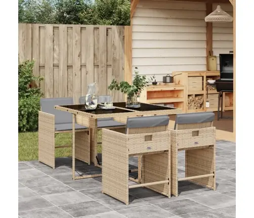 5-Daļīgs Dārza Mēbeļu Komplekts Ar Matračiem, Pe Rotangpalma Vidaxl