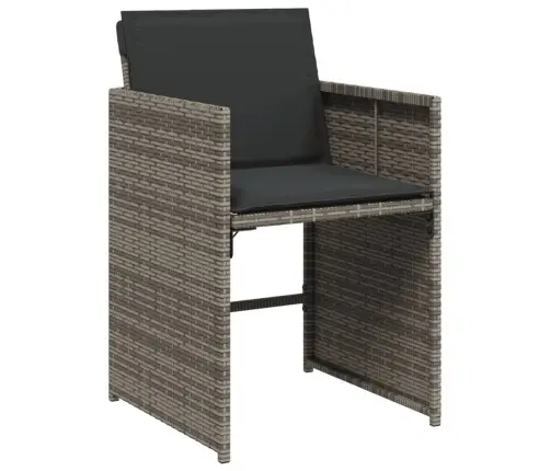 5-Daļīgs Dārza Mēbeļu Komplekts, Matrači, Pelēka Pe Rotangpalma Vidaxl