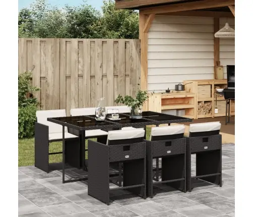 7-Daļīgs Dārza Mēbeļu Komplekts Ar Matračiem, Pe Rotangpalma Vidaxl