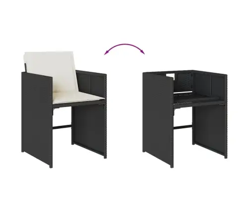 9-Osaline Aiamööbli Komplekt Patjadega, Must, Polürotang