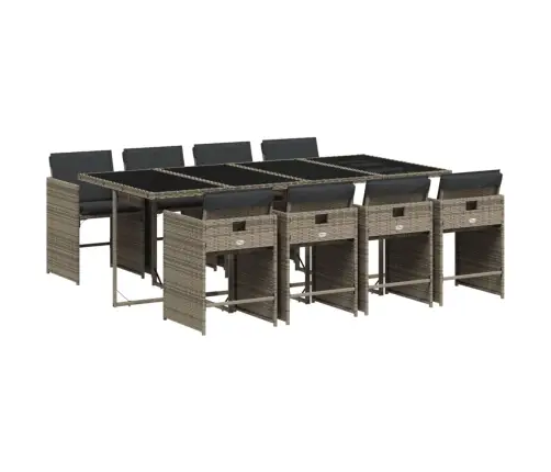 9-Daļīgs Dārza Mēbeļu Komplekts Ar Matračiem, Pe Rotangpalma Vidaxl