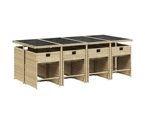 9-Daļīgs Virtuves Mēbeļu Komplekts Ar Matračiem, Pe Rotangpalma Vidaxl