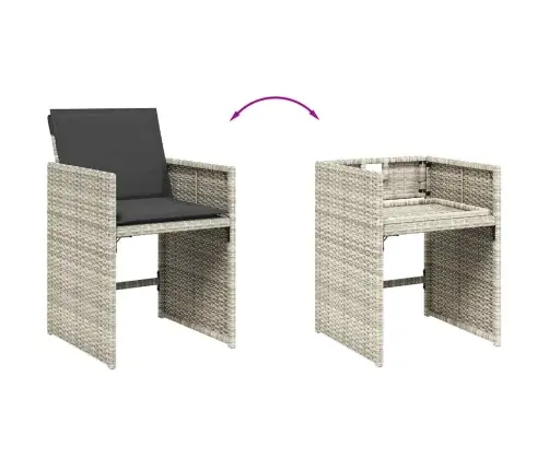 Sodo Komplektas Su Pagalvėlėmis, 9 Dalių, Pilkas, Poliratanas