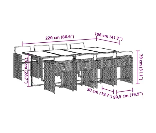 Sodo Komplektas Su Pagalvėlėmis, 9 Dalių, Pilkas, Poliratanas