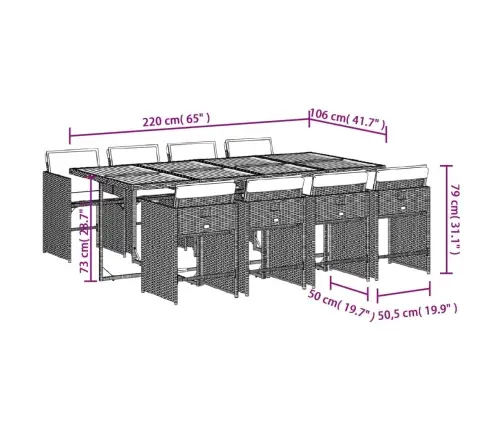 Sodo Komplektas Su Pagalvėlėmis, 9 Dalių, Pilkas, Poliratanas Sodo Komplektas Su Pagalvėlėmis, 9 Dalių, Pilkas, Poliratanas
