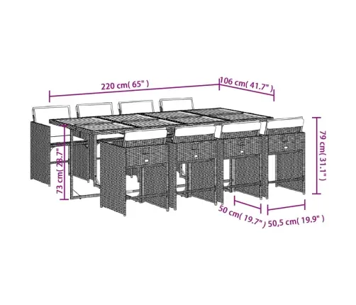 9-Daļīgs Virtuves Mēbeļu Komplekts Ar Matračiem, Pe Rotangpalma Vidaxl 9-Daļīgs Virtuves Mēbeļu Komplekts Ar Matračiem, Pe Rotangpalma Vidaxl