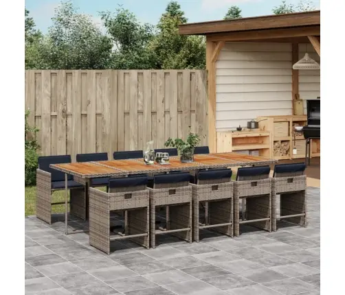 11-Daļīgs Dārza Mēbeļu Komplekts Ar Matračiem, Pe Rotangpalma Vidaxl